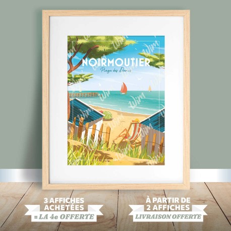 Affiche Noirmoutier - "Plage des Dames"