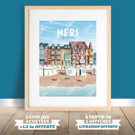 Affiche Mers-les-Bains - "Détente"