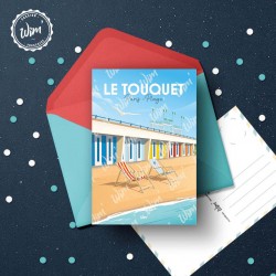 Le Touquet - "Détente à la plage" Postcard  / 10x15cm