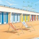 Affiche Le Touquet - "Détente à la plage"