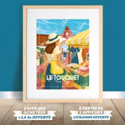 Le Touquet - "Balade au Marché" Poster