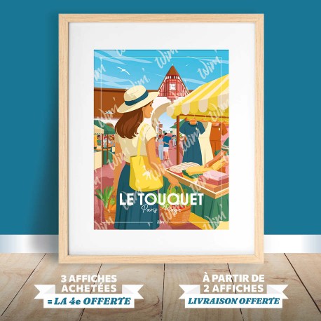 Affiche Le Touquet - "Balade au Marché"