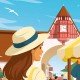 Affiche Le Touquet - "Balade au Marché"