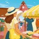 Affiche Le Touquet - "Balade au Marché"