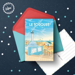 Le Touquet - "Promenade au Touquet" Postcard  / 10x15cm