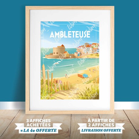 Affiche Ambleteuse - "Détente à Ambleteuse"