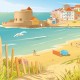 Affiche Ambleteuse - "Détente à Ambleteuse"