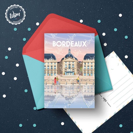 Carte Postale Bordeaux - "Le miroir d'eau"  /  10x15cm