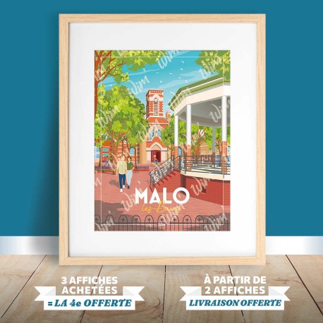 Malo-les-Bains - "Place Turenne" Poster