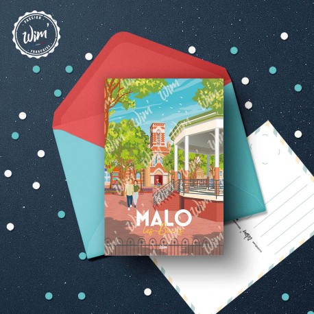 Malo-les-Bains - "Place Turenne" Postcard  / 10x15cm