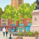 Affiche Dunkerque - "Place Jean Bart"