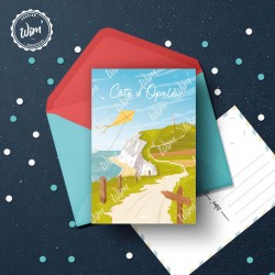Carte Postale Côte d'Opale - "Balade sur la Côte" / 10x15cm