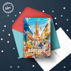Carte Postale La braderie de Lille  /  10x15cm