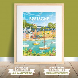 Affiche Bretagne - "Balade en Bretagne"