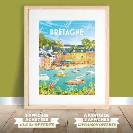 Affiche Bretagne - "Balade en Bretagne"