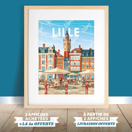 Lille - "Détente sur la Grand'Place" Poster