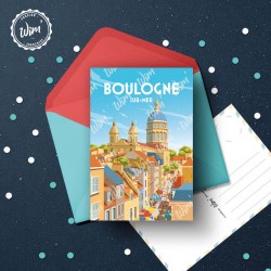 Boulogne-sur-Mer - "Promenade en Vieille-Ville" Postcard  / 10x15cm