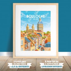 Affiche Boulogne-sur-Mer - "Promenade en Vieille-Ville"