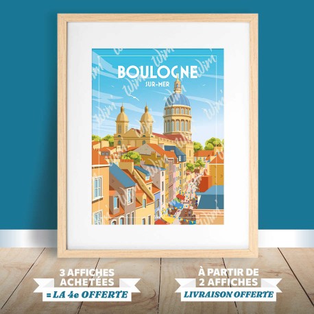 Boulogne-sur-Mer - "Promenade en Vieille-Ville" Poster