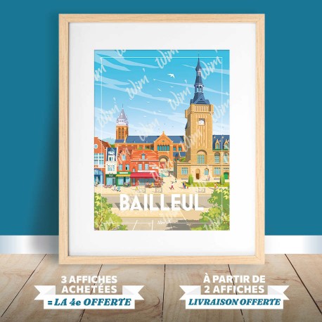 Bailleul - "Grand'place" Poster