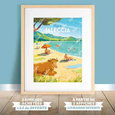 Affiche Corse - "Plage de Saleccia"