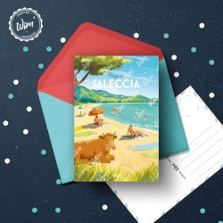 Carte Postale Affiche Corse - "Plage de Saleccia"  /  10x15cm