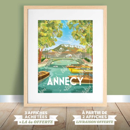 Affiche Annecy - "Promenade au Pont des Amours"