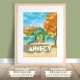 Annecy - "Balade au bord du lac" Poster