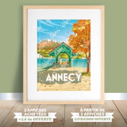 Affiche Annecy - "Balade au bord du lac"