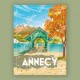 Affiche Annecy - "Balade au bord du lac"