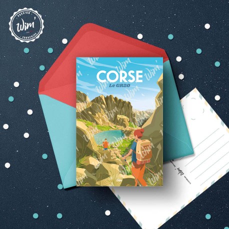 Corse - 'GR20' Postcard  / 10x15cm