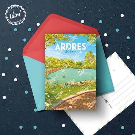 Carte Postale Ardres - "Le lac d'Ardres"  /  10x15cm