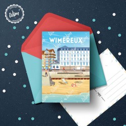 Carte Postale Wimereux - "Grand Hôtel" - Polyptyque 5/5  /  10x15cm
