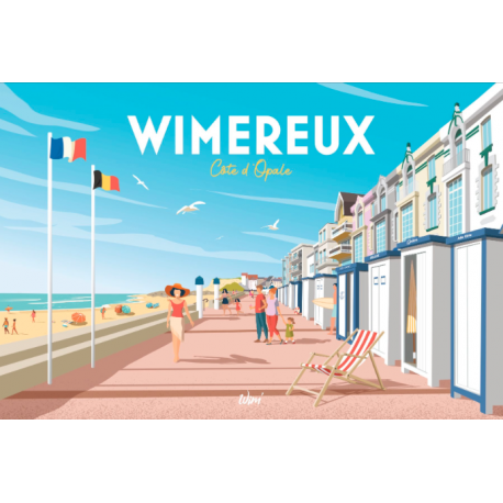 Carte Postale Wimereux - "La digue" Horizontale  /  10x15cm