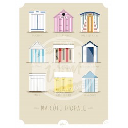 Côte d'Opale - "Les Cabines" - 50 x 70 cm - par Wim'