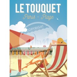 Le Touquet - "Détente au Touquet" - 50 x 70 cm - par Wim'