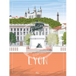 Lyon - "Place Bellecour" - 50 x 70 cm - par Wim'
