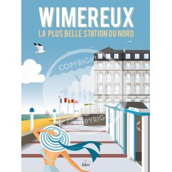 Wimereux - "Balade sur la digue" - 50 x 70 cm - par Wim'