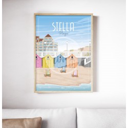 Affiche Stella-Plage "Détente à Stella Plage" 50 x 70 cm