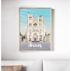 Affiche Amiens "La Cathédrale" 50x70cm