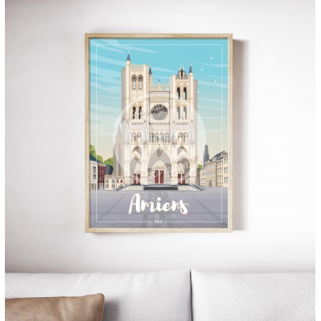 Affiche Amiens "La Cathédrale" 50x70cm par Wim'
