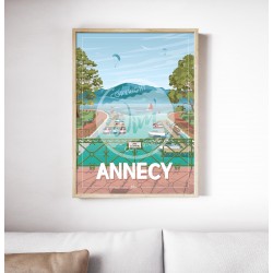 Affiche Annecy "Le Pont des Amours" 50x70cm