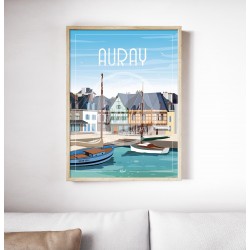 Affiche Auray "Port de Saint Goustan" 50x70cm