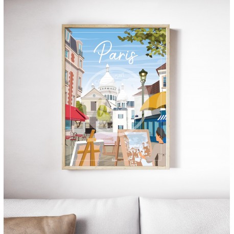 Affiche Paris "Montmartre" par Wim'