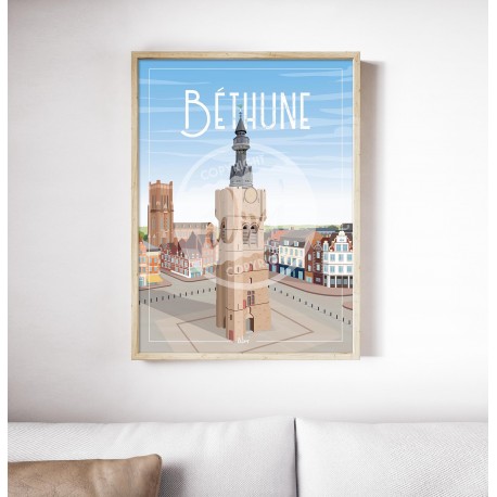 Affiche Béthune "Grand'Place" par Wim'