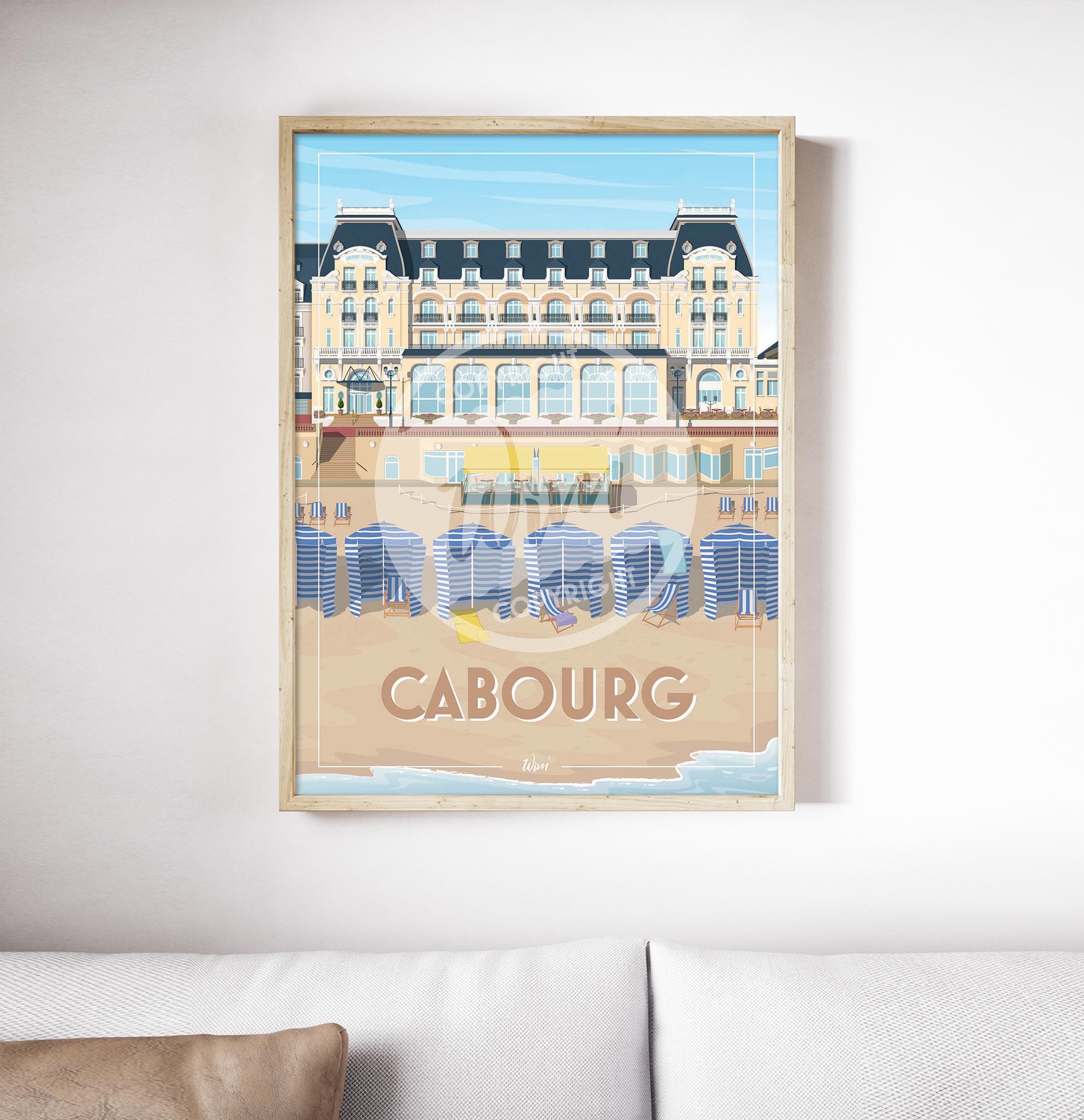 Affiche Vintage Cabourg Plage Rxrt - Poster Haut De Gamme 50x70cm, Déco Rétro Chambre
