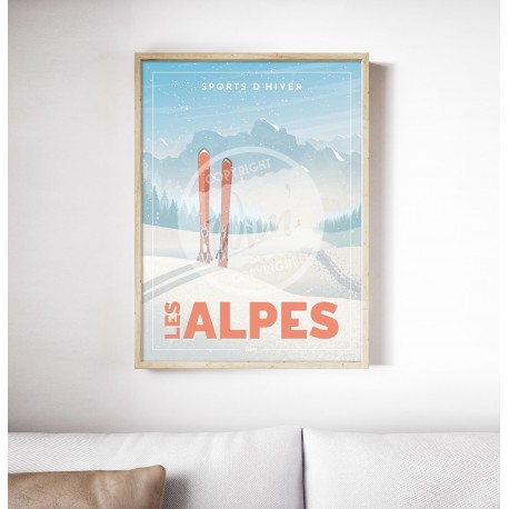 Affiche Montagnes "Les Alpes" 50x70cm par Wim'