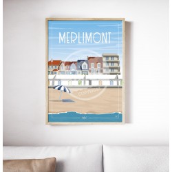 Affiche Merlimont "Plage" par Wim'