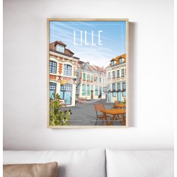 Affiche Lille "Place aux oignons" 50x70cm