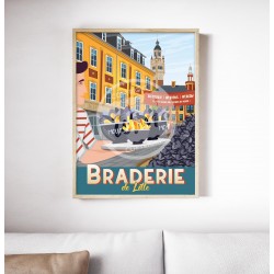 Affiche Lille Braderie "Moult Moules et Cetera" 50x70cm